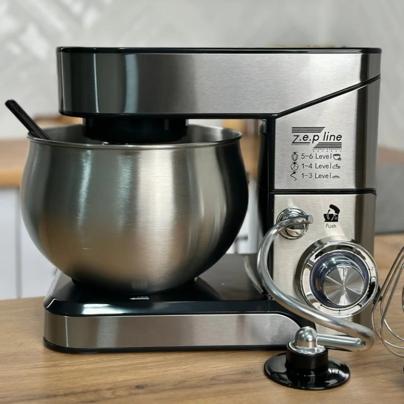 Кухонний тістоміс міксер Zepline ZP-105 3в1, 3500 Вт, чаша 6 л, 6 швидкостей, планетарна система