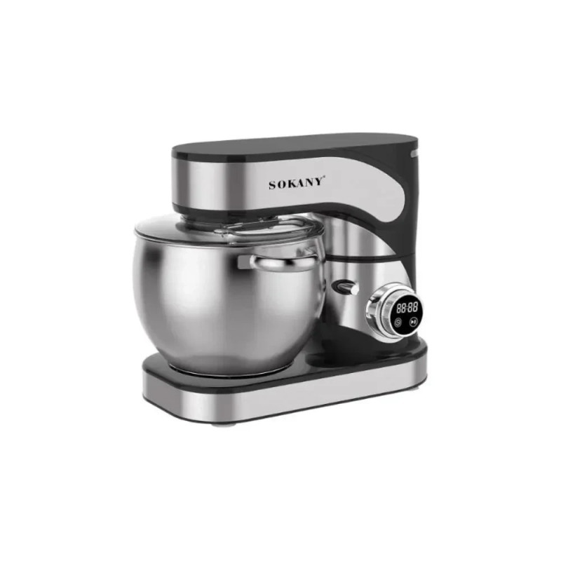 Цифровой миксер Sokany SK-05011, настольный кухонный комбайн, 1800 Вт, чаша 9,5 л, дисплей, 3 насадки