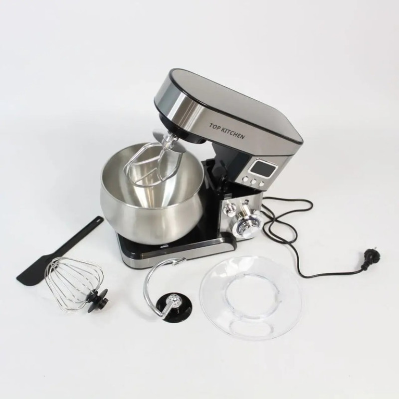 Планетарный миксер Top Kitchen TK00224, 4000 Вт, чаша 6 л из нержавеющей стали, дисплей, 7 режимов, 3 насадки