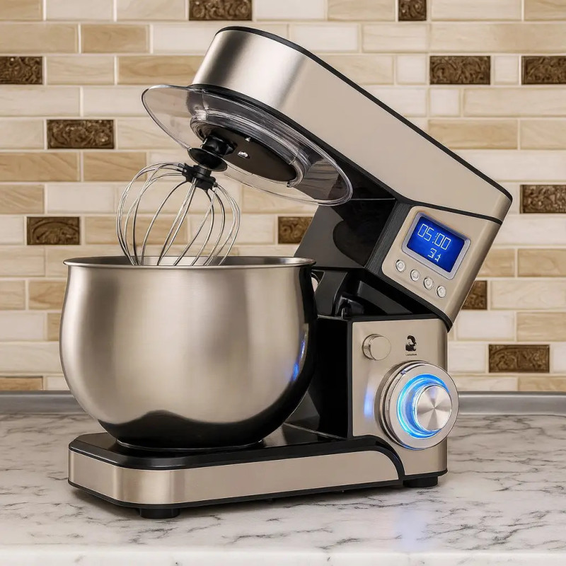 Планетарный миксер Top Kitchen TK00224, 4000 Вт, чаша 6 л из нержавеющей стали, дисплей, 7 режимов, 3 насадки