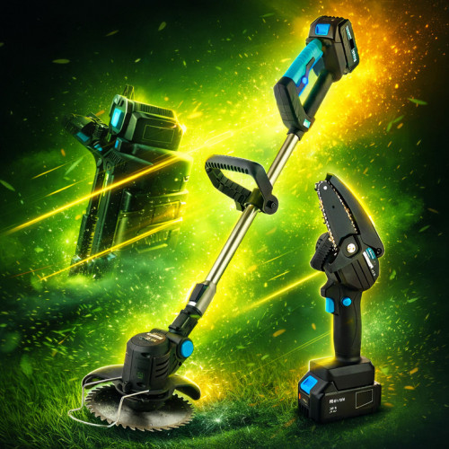 Акумуляторний тример для трави та кущів THO Lithium 36V + міні-пилка 6" (2 акумулятори)