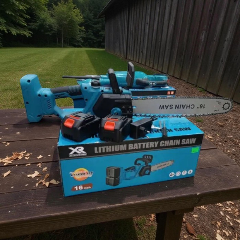 Аккумуляторная цепная пила 16" Electric Saw, 2 аккумуляторами 68V и мощностью 2500W