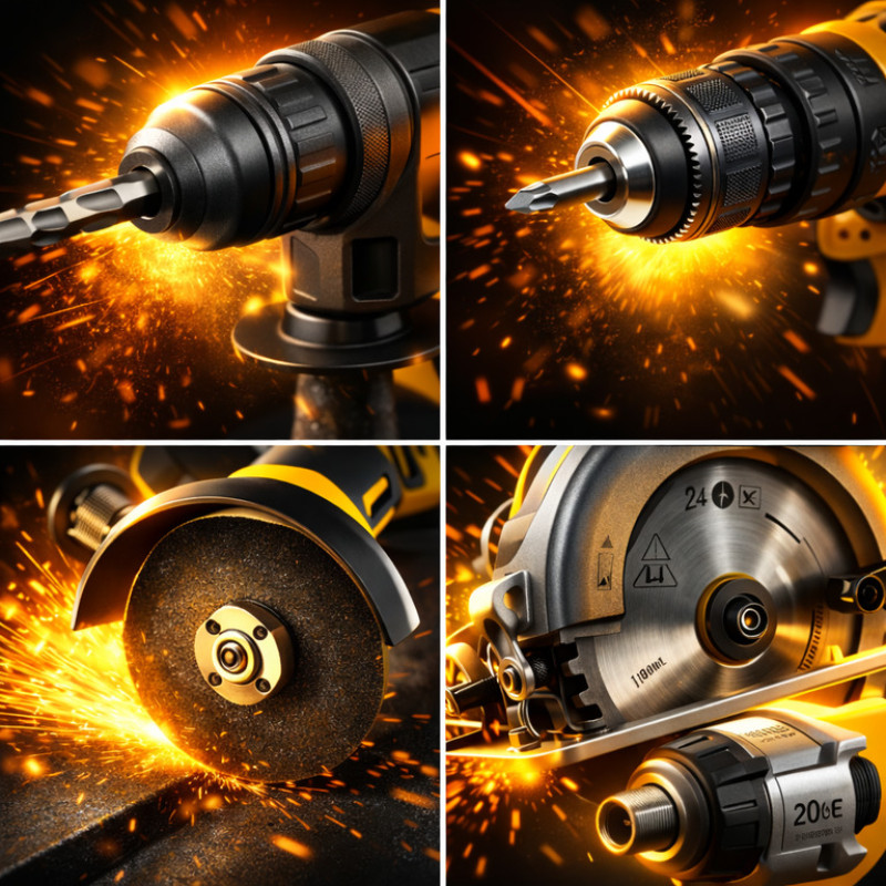 Набор инструментов 5в1: перфоратор, гайковерт, шуруповерт, болгарка, циркулярная пила (4 АКБ)