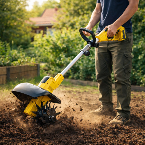 Акумуляторний культиватор 48V 2800W з 2 акумуляторами, електрокультиватор для ґрунту