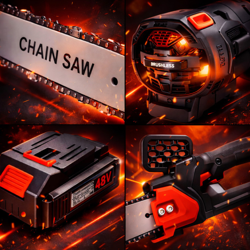 Акумуляторна безщіткова ланцюгова пилка RED MA748 12" (30 см) 48V з 2 акумуляторами