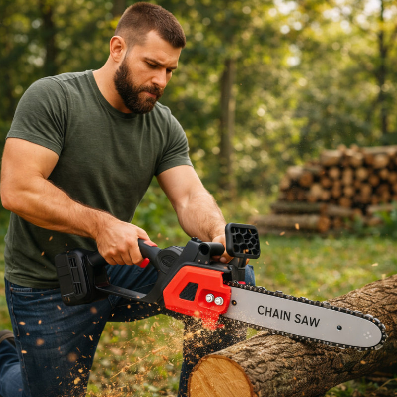 Акумуляторна безщіткова ланцюгова пилка RED MA748 12" (30 см) 48V з 2 акумуляторами