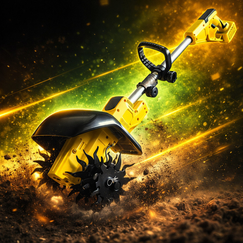 Акумуляторний культиватор 48V 2800W з 2 акумуляторами, електрокультиватор для ґрунту