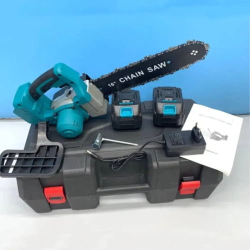 Цепная аккумуляторная пила 16″  (40 см) Electric, 21V, 2 аккумулятора Li-ion, в кейсе, синяя