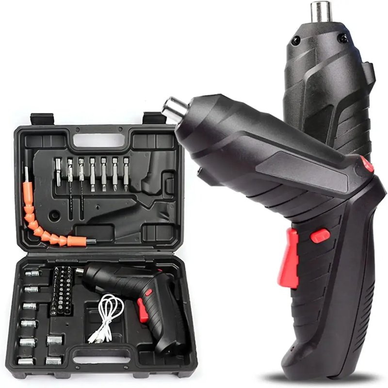 Акумуляторний шуруповерт-трансформер з підсвіткою, 48 насадок у кейсі