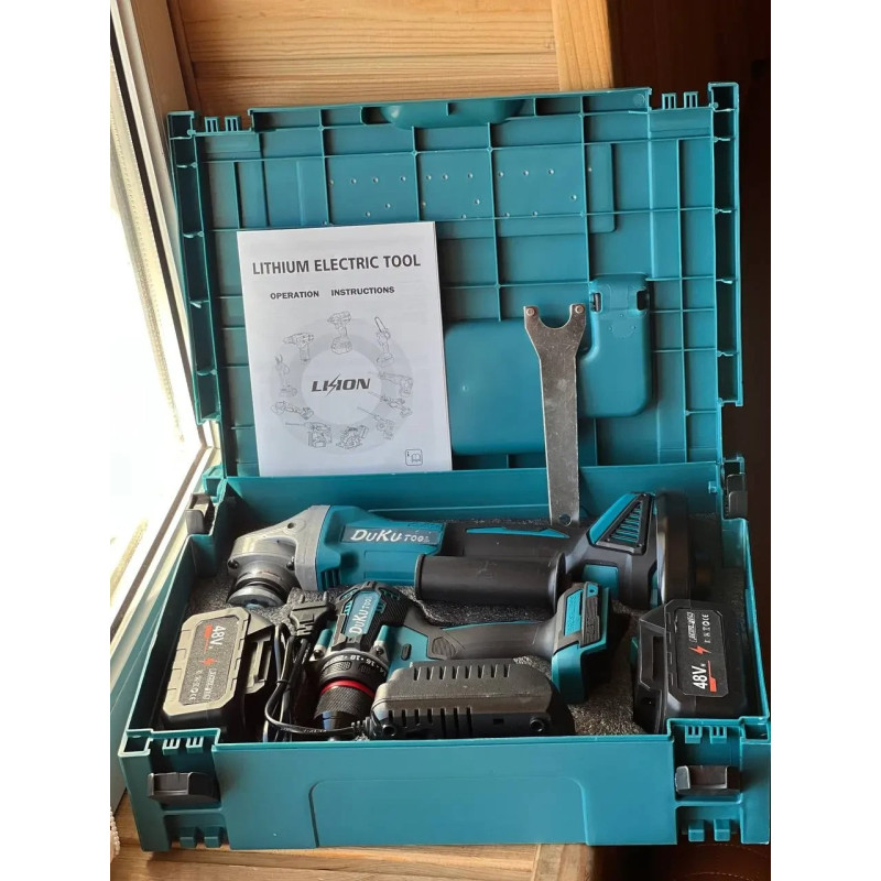 Бесщёточный комплект 2 в 1: ударный шуруповёрт DTW488 и болгарка DGA506ZPRO (48V, 6.0Ah)