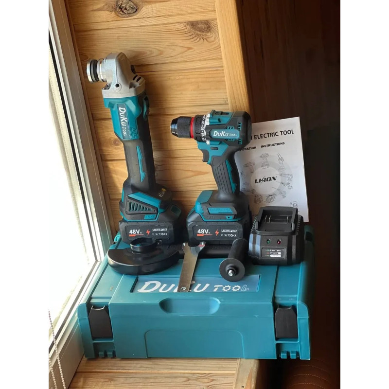 Бесщёточный комплект 2 в 1: ударный шуруповёрт DTW488 и болгарка DGA506ZPRO (48V, 6.0Ah)