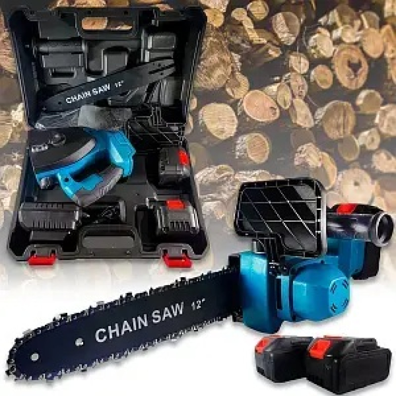 Аккумуляторная цепная пила 12" 48V 6Ah 2500W с автоматическим смазыванием (2 аккумулятора)