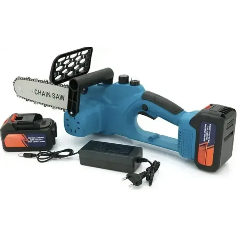 Аккумуляторная цепная пила 12" 48V 6Ah 2500W с автоматическим смазыванием (2 аккумулятора)