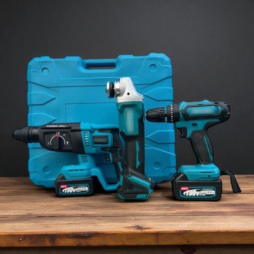 Набір акумуляторного інструменту 3в1 (Перфоратор + Шуруповерт + Болгарка) з 2 АКБ 48V