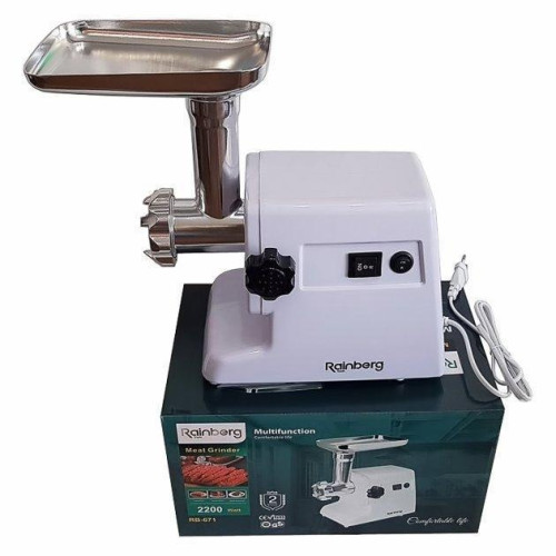 Електром’ясорубка Rainberg RB-671 3000 Вт електрична м’ясорубка з насадками для ковбаси
