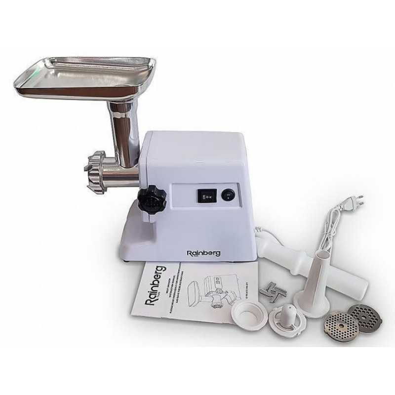 Електром’ясорубка Rainberg RB-671 3000 Вт електрична м’ясорубка з насадками для ковбаси