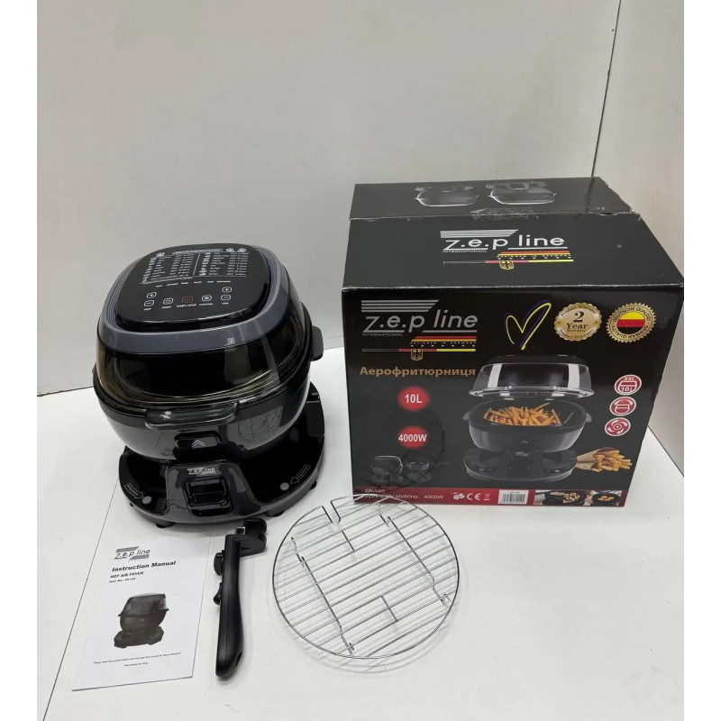 Смарт-аерофритюрниця Zepline ZP-140 з функцією обертання, 10 л, 4000 Вт, 18 програм