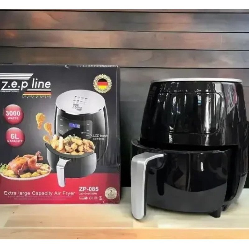 Фритюрница Zepline ZP-085 6 л 3000 Вт безмасляная аэрофритюрница с LED-дисплеем и 8 программами