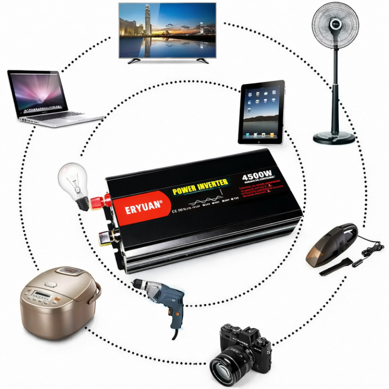 Інвертор для автомобільних акумуляторів 12В–220В MX-5000Вт, чиста синусоїда, перетворювач напруги для квартири та дому