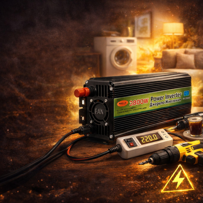 Інвертор напруги WX3800 24V → 220V 3800 Вт