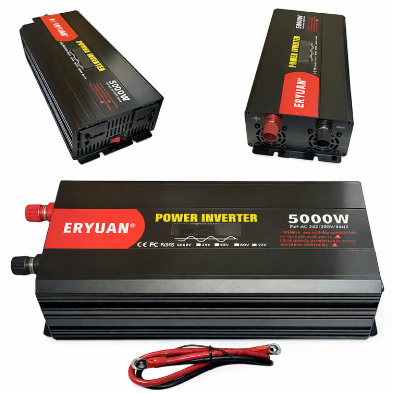 Інвертор для автомобільних акумуляторів 12В–220В MX-5000Вт, чиста синусоїда, перетворювач напруги для квартири та дому