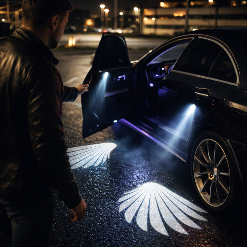 Підсвітка в дзеркала авто "Крила Ангела" LED 2 шт 12V (HD проекція)