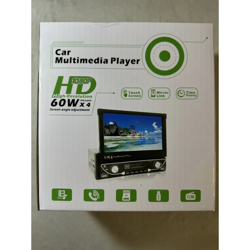 Автомагнітола 7" HD MP5-плеєр з FM/AM, RDS, Bluetooth та дистанційним керуванням