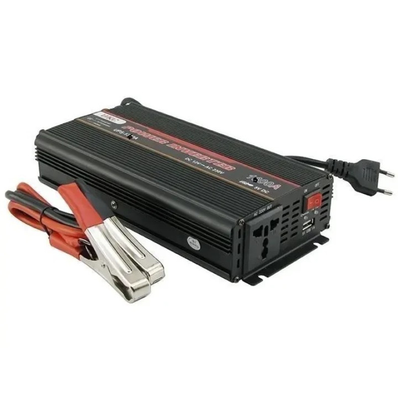 Перетворювач напруги UPS 1800W 12V → 220V з функцією зарядки та захистом від перегріву