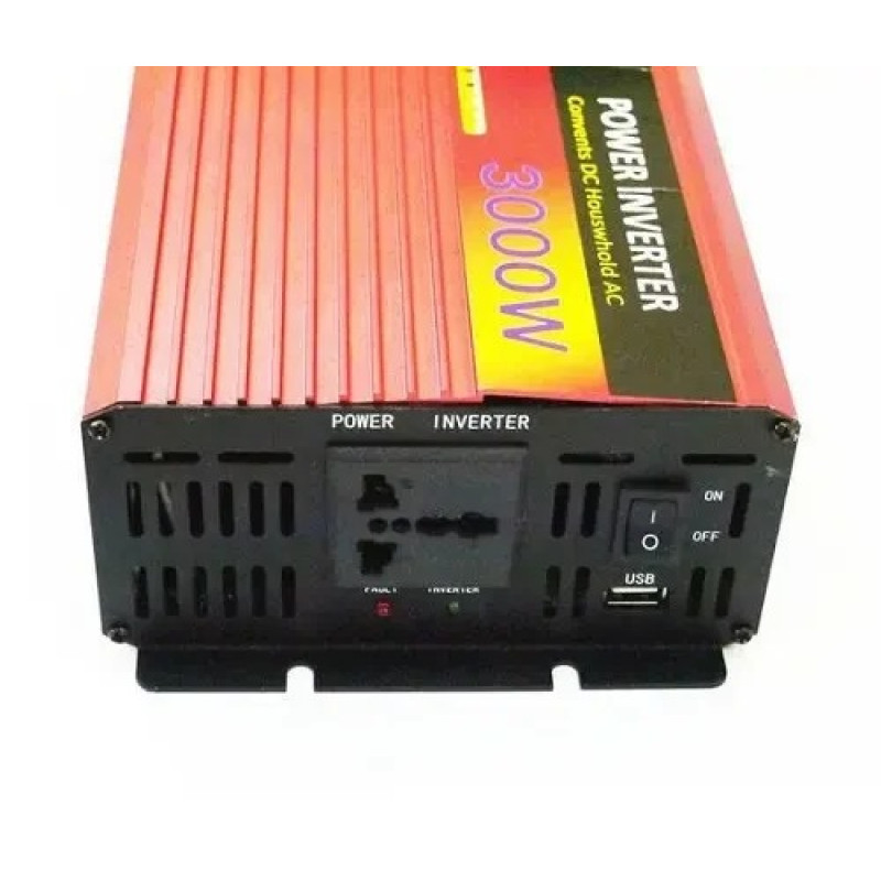 Перетворювач напруги AR 3000W 12V → 220V з вентилятором та захистом від перевантаження
