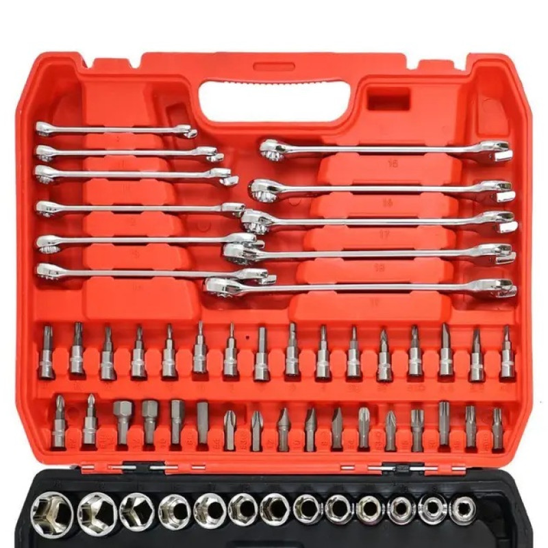 Набір інструментів 78 шт із хром-ванадієвої сталі у пластиковому кейсі CR-V 78 PCS