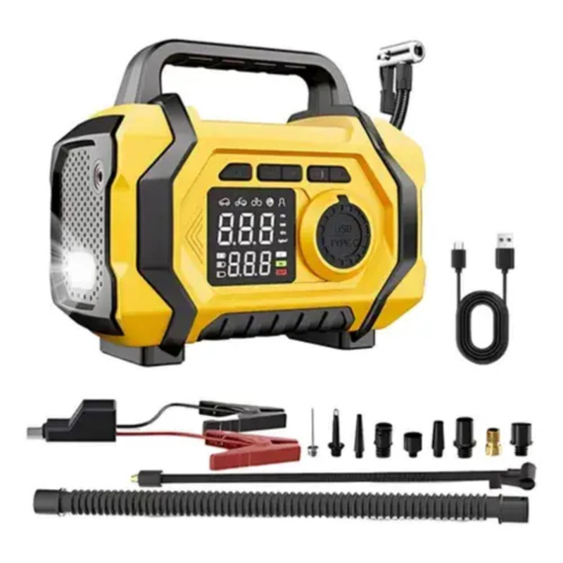 Портативний компресор ATJ-201 — міні-компресор для авто з цифровим дисплеєм і функцією Powerbank