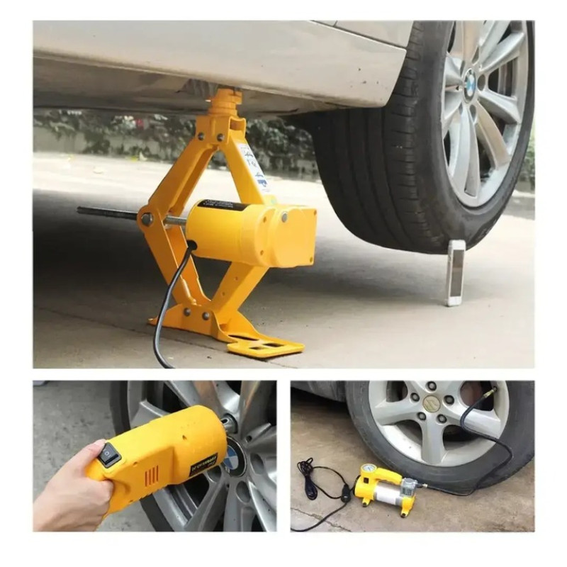 Набір 3 в 1 Vitol ZS3SJ-BC 12V: електрогідравлічний домкрат 2 т + компресор + гайковерт