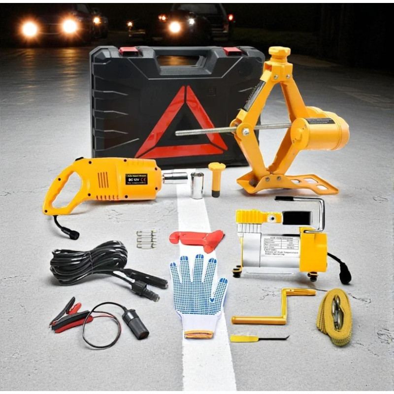 Набір 3 в 1 Vitol ZS3SJ-BC 12V: електрогідравлічний домкрат 2 т + компресор + гайковерт