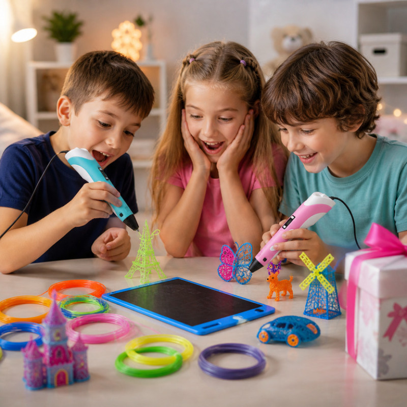 3D ручка 3DPen-6 набор с планшетом 8.5", 100 м PLA, ножницы и защита, выбор цвета