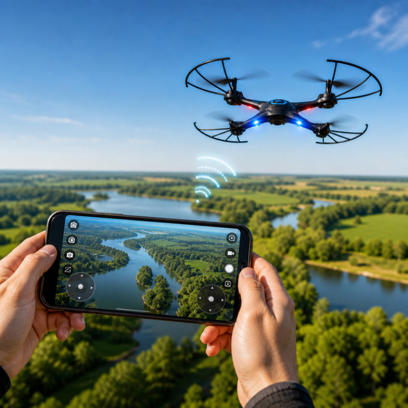Квадрокоптер QY66-X05 з Wi-Fi камерою (чорний, білий)