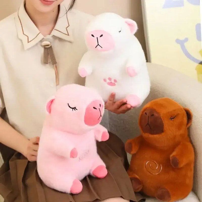 Інтерактивна м’яка іграшка Капібара CapyBuddy 30 см — "дихає" під час обіймів