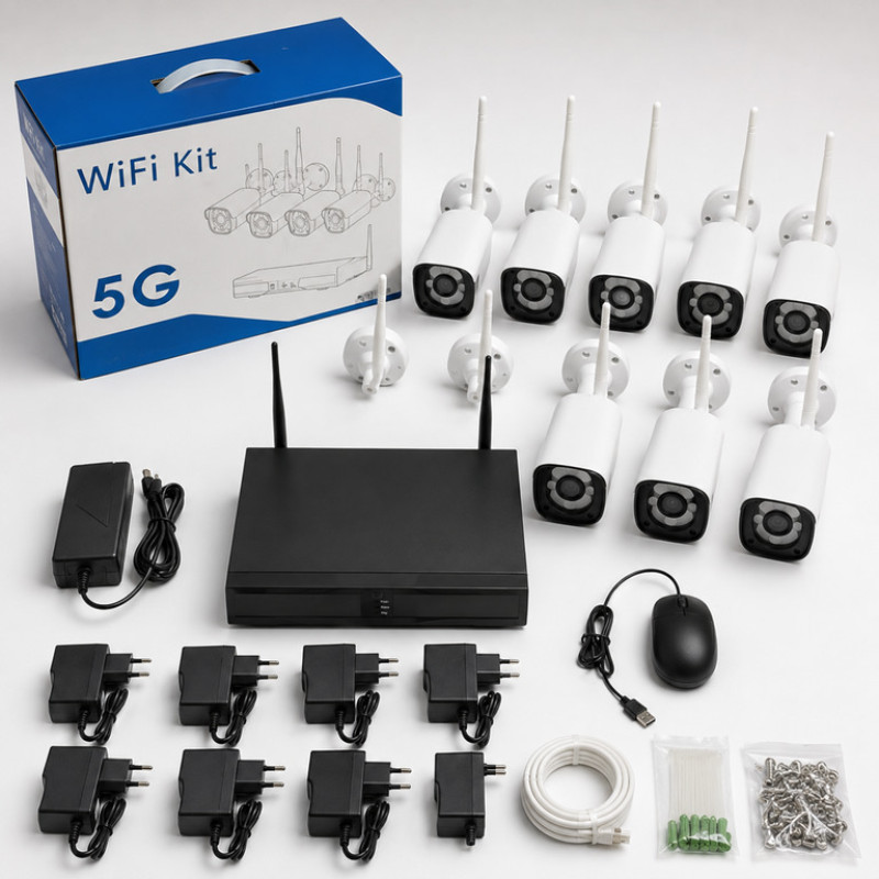 Комплект видеонаблюдения 8 камер 5G Wi-Fi KIT NVR