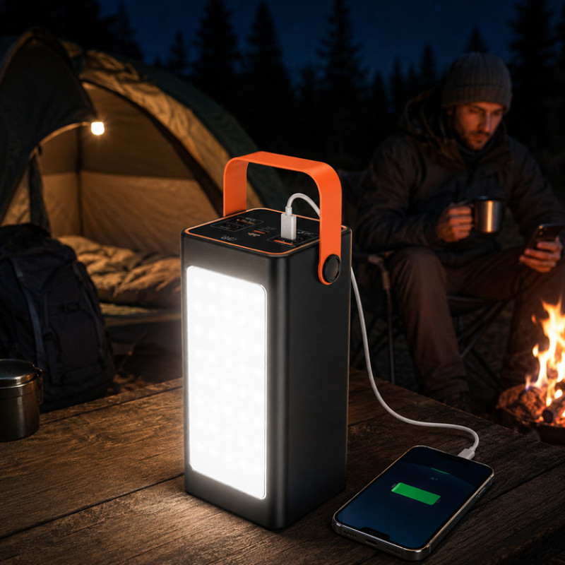 Повербанк з ліхтарем 90000 мАг 22.5W Hoco J107 Super 333Wh, PD20W, 4xUSB, Type-C, MicroUSB