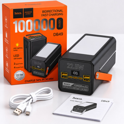 Портативний акумулятор Power Bank Hoco DB49 Action 22.5W 100000 mAh QC3.0 PD20W