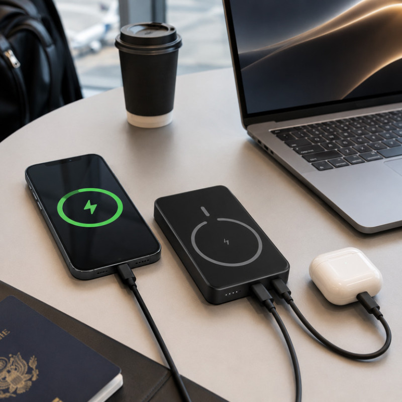 Power Bank King Power WPG-104 Magnetic 10000 mAh с беспроводной MagSafe зарядкой