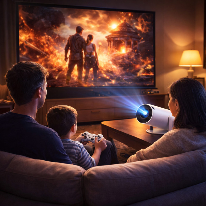 Проектор с играми и джойстиками Android 11 + карта microSD 64GB (M300 MAX / HY300)