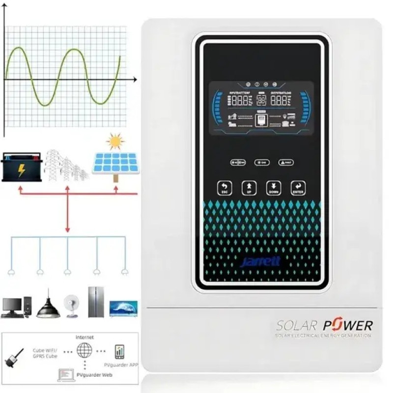 Гибридный инвертор Jarrett JAXM-6.5KW с чистой синусоидой (48V, 6.5 кВт)