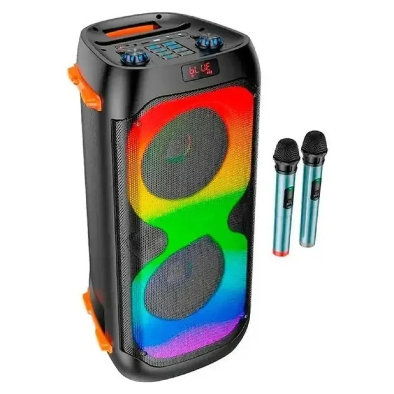 Портативна акустична система Su-Kam BT 622D з двома мікрофонами — Bluetooth 5.1, RGB підсвічування, 2×20 Вт