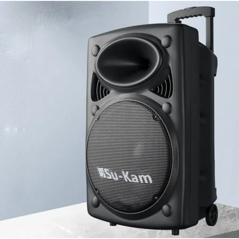 Портативна акустична система Su-Kam BT 150D з двома радіомікрофонами — 150 Вт, Bluetooth, FM, REC та акумулятор 7500 mAh