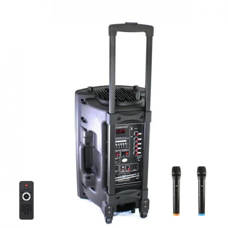 Портативна акустична система Su-Kam BT 150D з двома радіомікрофонами — 150 Вт, Bluetooth, FM, REC та акумулятор 7500 mAh