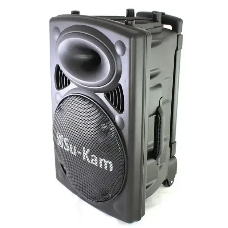 Портативная акустическая система Su-Kam BT 100D с беспроводным микрофоном — 100 Вт, Bluetooth, FM, REC, аккумулятор 5500 mAh