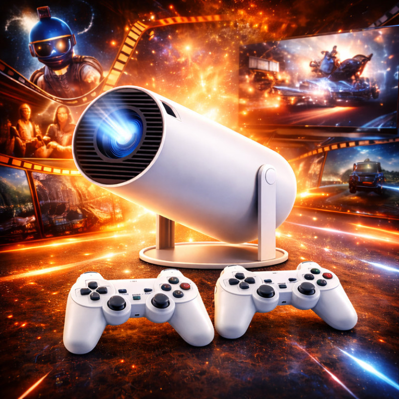 Проектор с играми и джойстиками Android 11 + карта microSD 64GB (M300 MAX / HY300)