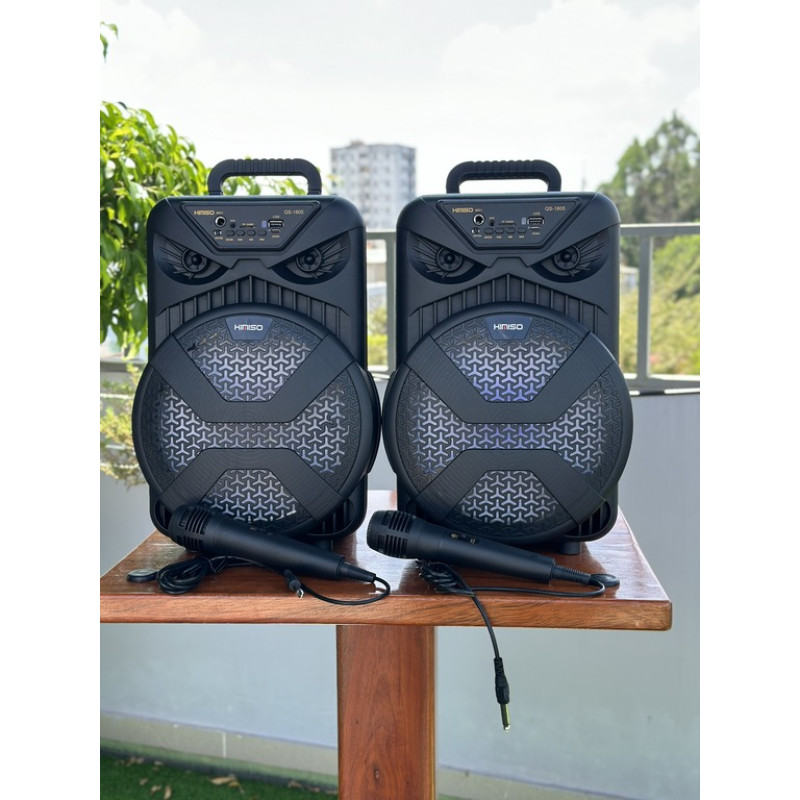 Колонка Kimiso QS-1805 8″ – портативная Bluetooth акустика с проводным микрофоном