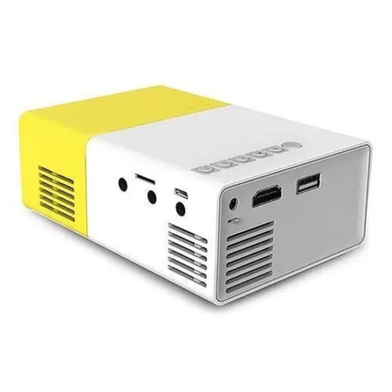 Портативный мультимедийный проектор UKC YG-300 с динамиком, White/Yellow