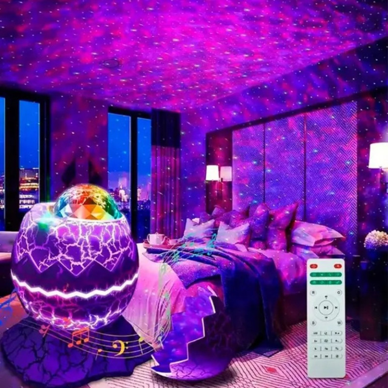 Проектор галактики Яйцо с Bluetooth колонкой и пультом, ночник звёздного неба